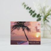 Strand Bruiloft Palmboom, Zonsondergang, Boot Proe Kaart (Staand voorkant)