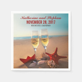 strand bruiloft papieren servetten