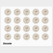Strand Bruiloft Paspoort Stempel met Palm Tree Ronde Sticker (Vel)