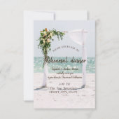 Strand bruiloft prieel bloem decoratie proefavond kaart (Voorkant)