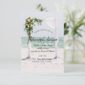Strand bruiloft prieel bloem decoratie proefavond kaart (Staand voorkant)