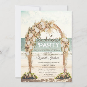 Strand Bruiloft prieel Rozen Glas Bachelorette Kaart