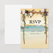 Strand bruiloft prieel RSVP kaart (Voorkant / Achterkant)