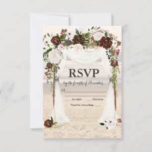 Strand bruiloft prieel RSVP kaart