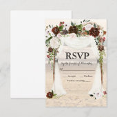 Strand bruiloft prieel RSVP kaart (Voorkant / Achterkant)