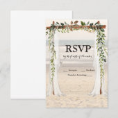 Strand bruiloft prieel RSVP kaart (Voorkant / Achterkant)