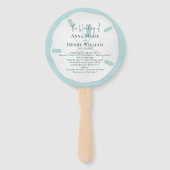 Strand bruiloft programma Elegante bestemming Handwaaier (Voorkant)