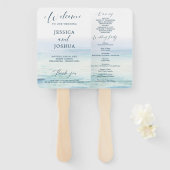 Strand bruiloft programma fan handwaaier (Voorkant en achterkant)