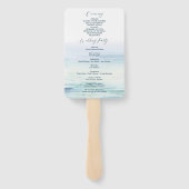 Strand bruiloft programma fan handwaaier (Achterkant)