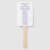 Strand bruiloft programma Fan met zeester, Navy Bl Handwaaier (Achterkant)