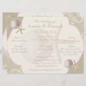  strand bruiloft programma Kaart (Voorkant / Achterkant)