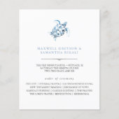 Strand bruiloft programma Waterverf Zee schildpad (Voorkant)