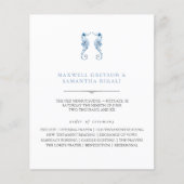 Strand bruiloft programma Waterverf zeepaardjes (Voorkant)