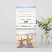 Strand bruiloft programma's met zeesterren paar (Staand voorkant)