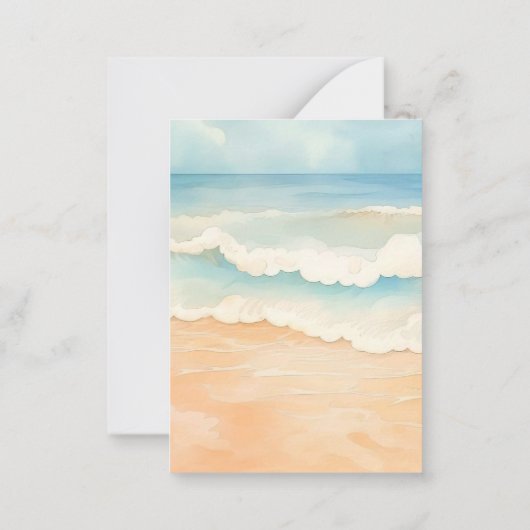 Strand bruiloft reactie RSVP Notitiekaartje (Achterkant)