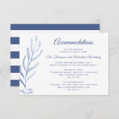 Strand Bruiloft Receptie Blauw en Wit Informatiekaartje (Voorkant / Achterkant)