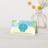 Strand Bruiloft Receptie Diner Bow Gem Palm Escort Plaatskaartje (Achterkant)