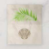 Strand Bruiloft Receptie Diner Bow Gem Palm Escort Plaatskaartje (Binnenkant ongevouwen)