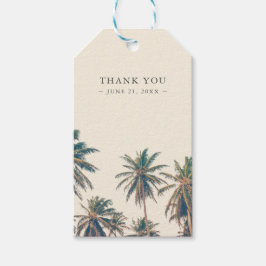 Strand bruiloft receptie Palm Tree gepersonaliseer Cadeaulabel