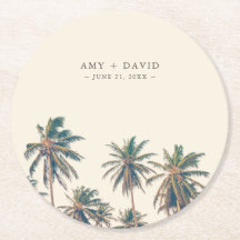Strand bruiloft receptie Palm Tree gepersonaliseer