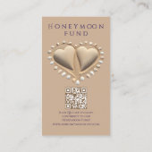 Strand bruiloft register en huwelijksreis fonds visitekaartje (Achterkant)