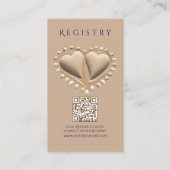 Strand bruiloft register en huwelijksreis fonds visitekaartje (Voorkant)