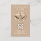 Strand bruiloft register en huwelijksreis fonds visitekaartje (Achterkant)