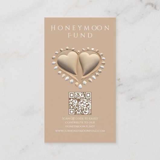 Strand bruiloft register en huwelijksreis fonds visitekaartje (Achterkant)