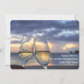 Strand bruiloft repetitie afgerond kaart (Achterkant)