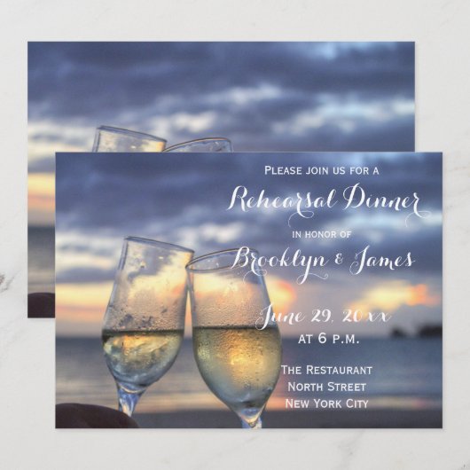 Strand bruiloft repetitie kaart (Voorkant / Achterkant)