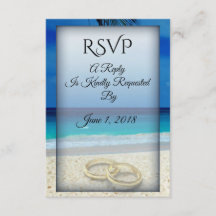 Strand Bruiloft Ringen RSVP Card