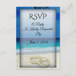 Strand Bruiloft Ringen RSVP Card