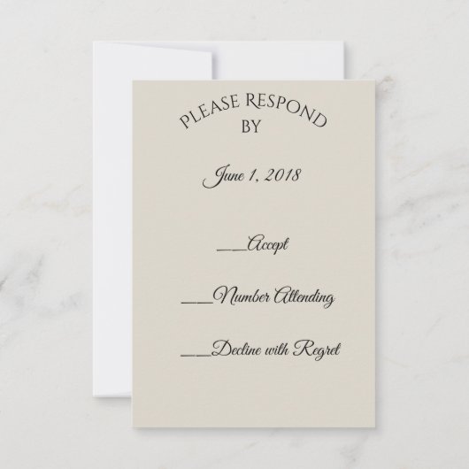 Strand Bruiloft Ringen RSVP Card (Achterkant)