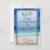 Strand Bruiloft Ringen RSVP Card Kaartje (Voorkant)