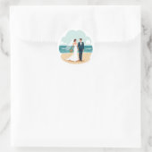 Strand bruiloft Romance Sticker (Tas)