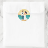 Strand bruiloft Romance Sticker (Tas)