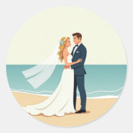 Strand bruiloft Romance Stickers