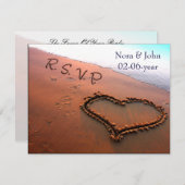 strand bruiloft RSVP (Voorkant / Achterkant)