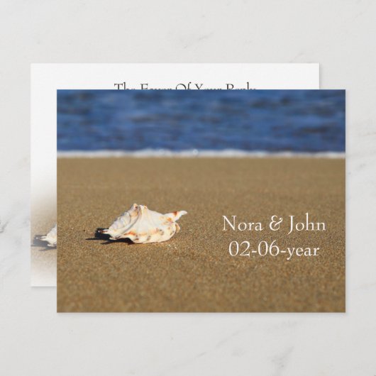 strand bruiloft RSVP (Voorkant / Achterkant)