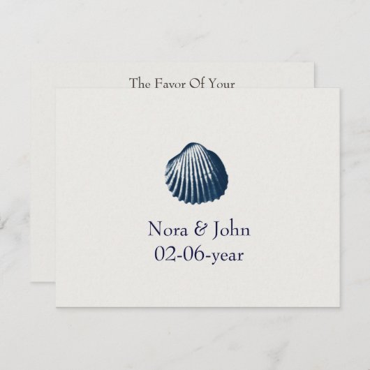 strand bruiloft RSVP (Voorkant / Achterkant)