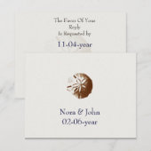 strand bruiloft RSVP (Voorkant / Achterkant)