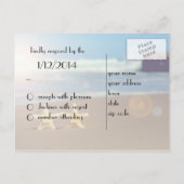 Strand bruiloft RSVP briefkaart (Achterkant)