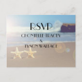 Strand bruiloft RSVP briefkaart (Voorkant)