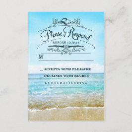 Strand bruiloft RSVP kaart