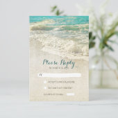  strand bruiloft RSVP kaarten (Staand voorkant)