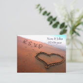 strand bruiloft RSVP Kaartje (Staand voorkant)