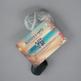 Strand bruiloft rsvp kaartje