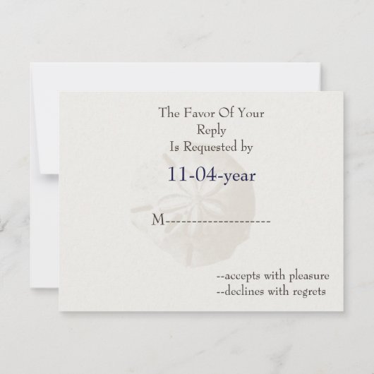 strand bruiloft RSVP Kaartje (Achterkant)