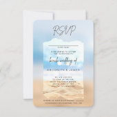 Strand bruiloft RSVP vriendelijk antwoord Kaart (Voorkant)