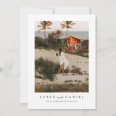 Strand Bruiloft Save De Datum Waterverf Palmboom Kaart (Achterkant)